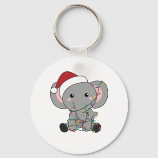 Elephant Weihnachtsschnee Wintertiere Elefanten Schlüsselanhänger