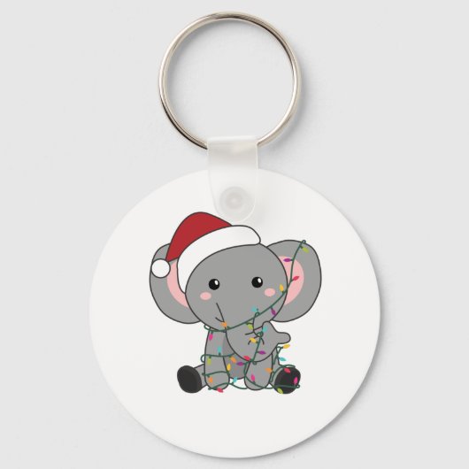Elephant Weihnachtsschnee Wintertiere Elefanten Schlüsselanhänger (Vorderseite)