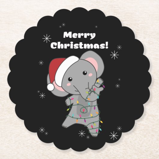 Elephant Weihnachtsschnee Wintertiere Elefanten Untersetzer (Vorderseite)