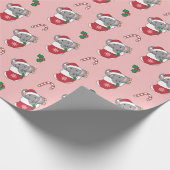 Elephant Weihnachtsschnee Wintertiere Elephanten W Geschenkpapier (Ecke)