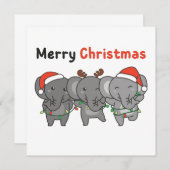 Elephant Weihnachtstiere Elefanten frohe Einladung (Vorne/Hinten)