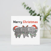 Elephant Weihnachtstiere Elefanten frohe Einladung (Stehend Vorderseite)
