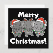 Elephant Weihnachtstiere Elefanten frohe Einladung (Vorne/Hinten)