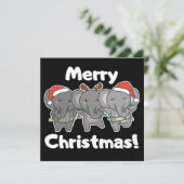 Elephant Weihnachtstiere Elefanten frohe Einladung (Stehend Vorderseite)