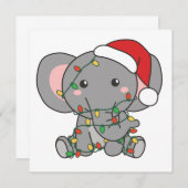 Elephant Weihnachtswinters Animals Elephants Invit Einladung (Vorne/Hinten)