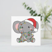 Elephant Weihnachtswinters Animals Elephants Invit Einladung (Stehend Vorderseite)