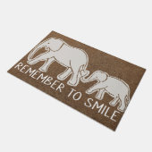 Elephant Welcome Doormat | Elephant Lover Mat Fußmatte (Schrägansicht)