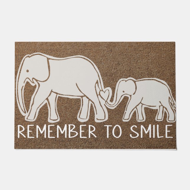 Elephant Welcome Doormat | Elephant Lover Mat Fußmatte (Vorderseite)