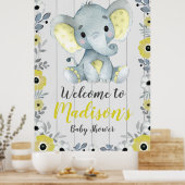 Elephant Welcome Sign Poster Gelb Grau 3'x4' (Küche)