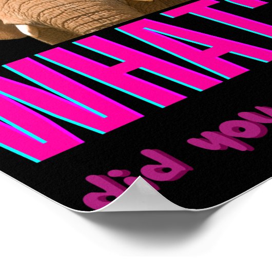 Elephant What Did You Just Say? Poster (Ecke)