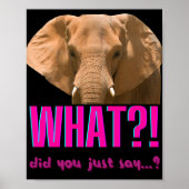 Elephant What Did You Just Say? Poster (Vorne)