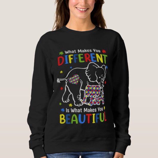 Elephant What Makes You Different Autism Awareness Sweatshirt (Vorderseite)