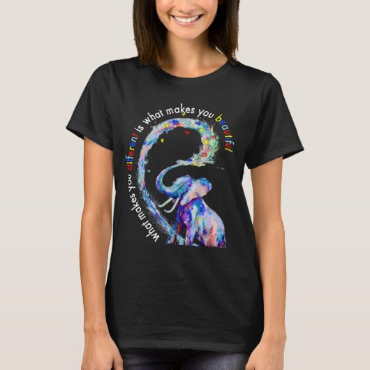 Elephant What Makes You Different Autism Awareness T-Shirt (Vorderseite)
