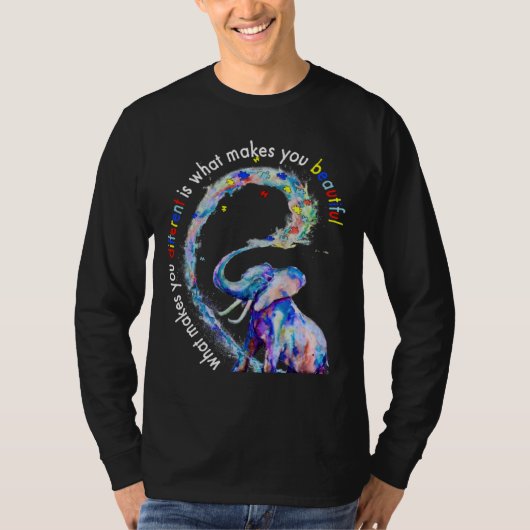 Elephant What Makes You Different Autism Awareness T-Shirt (Vorderseite)