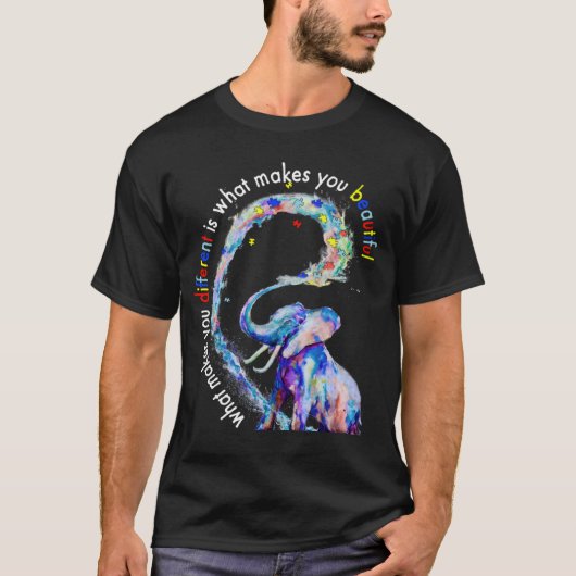 Elephant What Makes You Different Autism Awareness T-Shirt (Vorderseite)