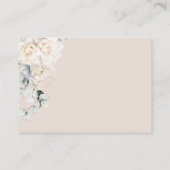 Elephant White Roses Boho Pampas Baby Girl Dusche Begleitkarte (Rückseite)