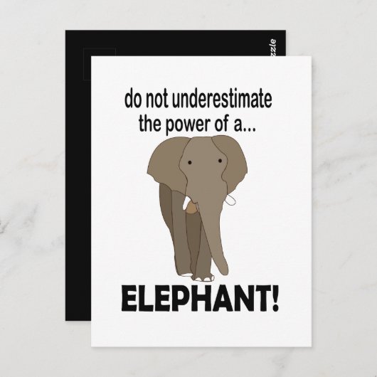 Elephant Wild Animal Funny Elephant Postkarte (Vorne/Hinten)
