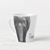 Elephant Wildlife Art Personalisiert Name Tier Milchtasse (Linke Ecke)