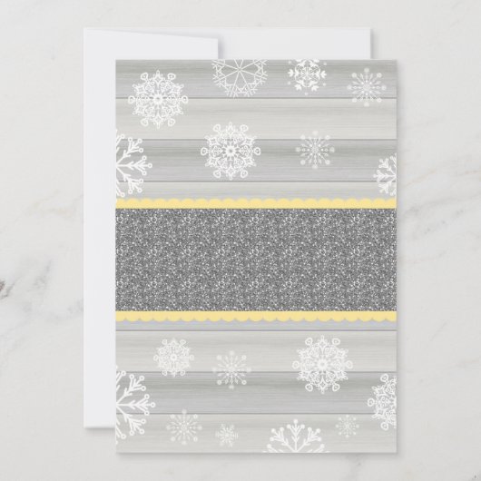 Elephant Winter Einladung zur neutralen Babydusche (Rückseite)