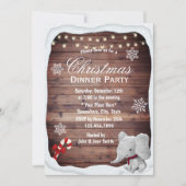 Elephant Winter Snowflakes Weihnachtsabend Party Einladung (Vorderseite)