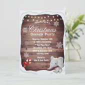 Elephant Winter Snowflakes Weihnachtsabend Party Einladung (Stehend Vorderseite)