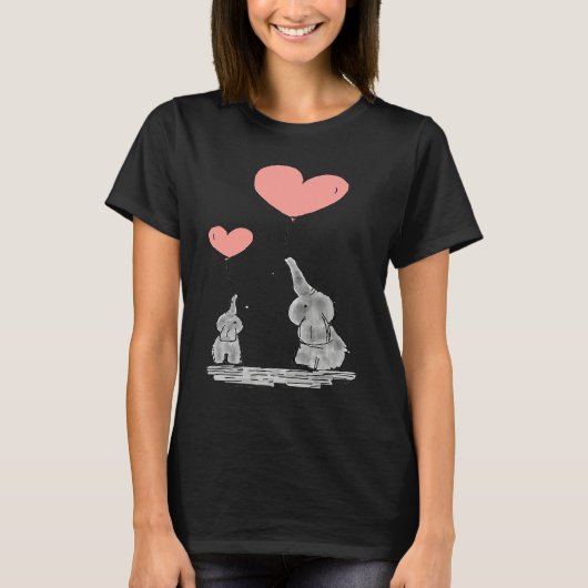 Elephant  with Balloon Heart Unisex T-Shirt (Vorderseite)