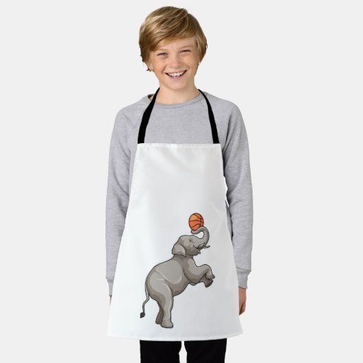 Elephant with Basketball Schürze (Getragen)