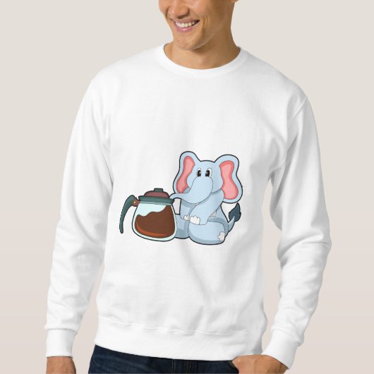 Elephant with Coffee pot Sweatshirt (Vorderseite)