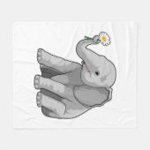 Elephant with Flower Fleecedecke (Vorderseite (Horizontal))