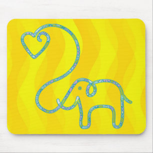 ELEPHANT with heart Mousepad