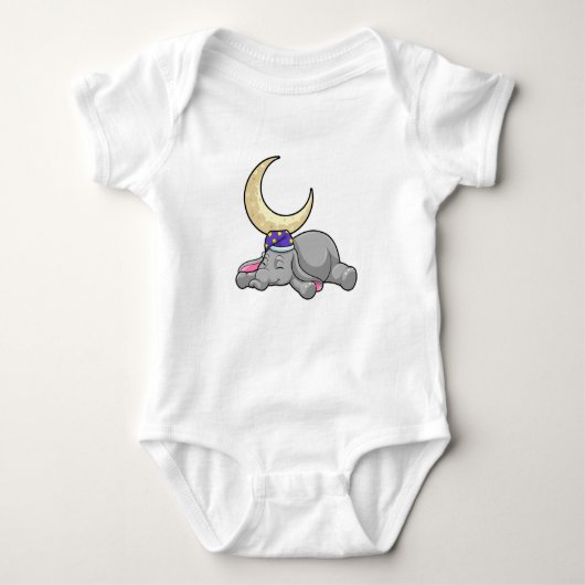 Elephant with Moon Baby Strampler (Vorderseite)