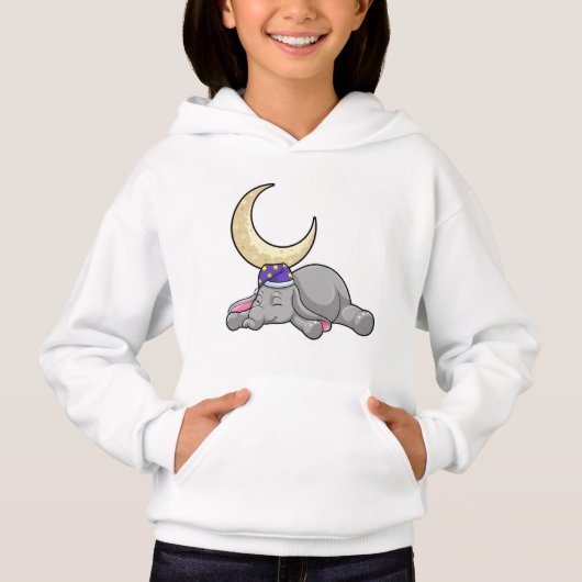 Elephant with Moon Hoodie (Vorderseite)