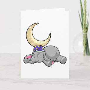 Elephant with Moon Karte