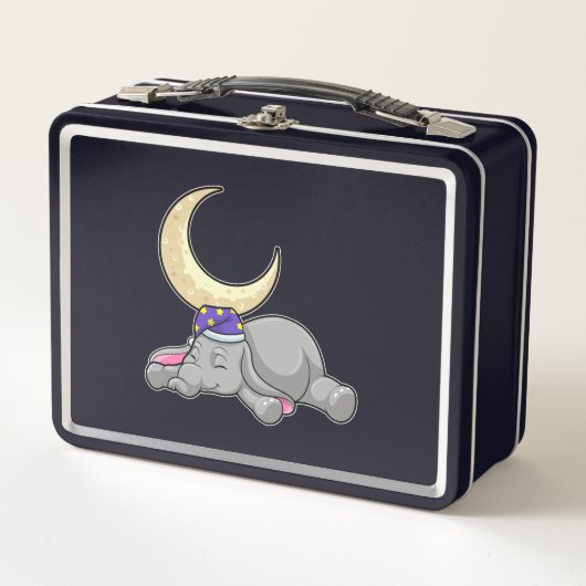 Elephant with Moon Metall Brotdose (Vorderseite)
