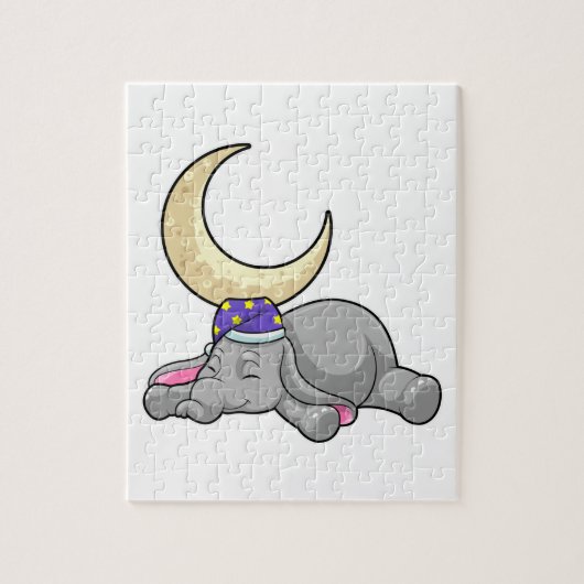 Elephant with Moon Puzzle (Vertikal)