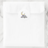 Elephant with Moon Runder Aufkleber (Tasche)