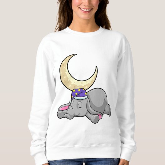 Elephant with Moon Sweatshirt (Vorderseite)