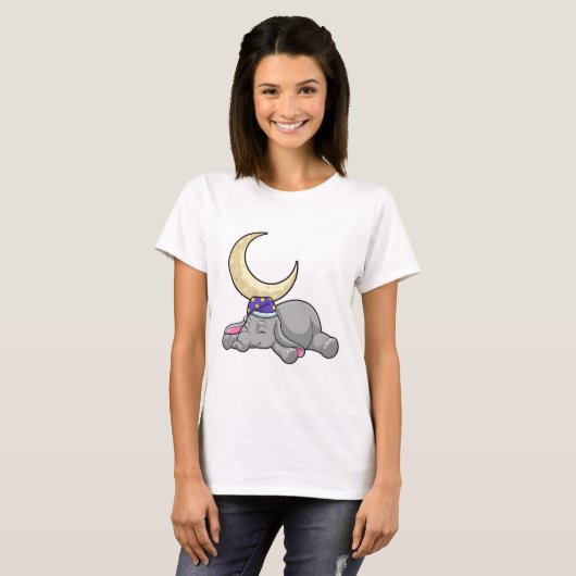 Elephant with Moon T-Shirt (Vorne ganz)