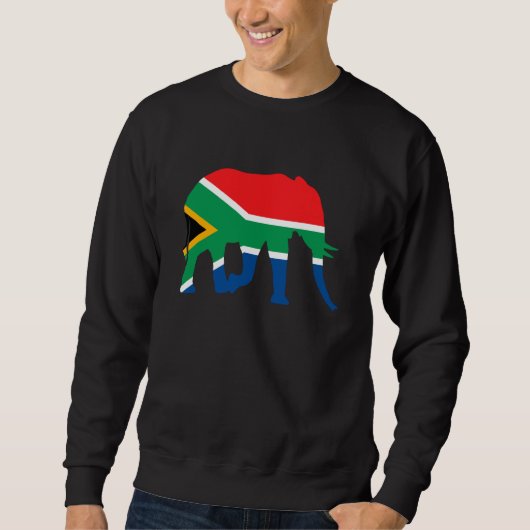 Elephant with South African flag South Africa Sweatshirt (Vorderseite)