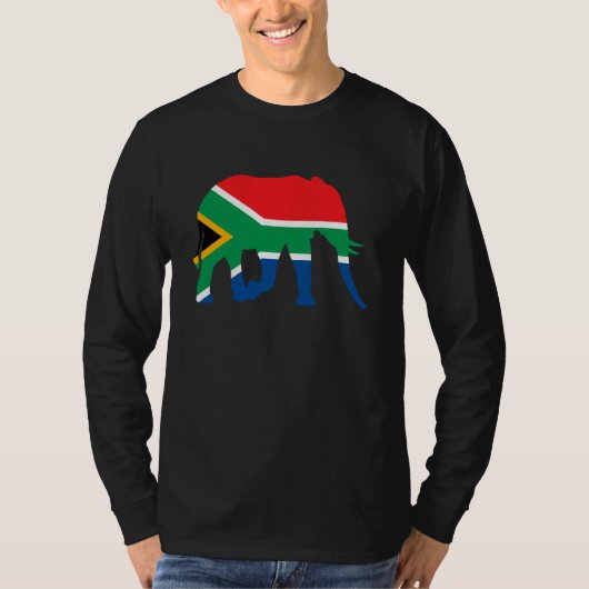 Elephant with South African flag South Africa T-Shirt (Vorderseite)