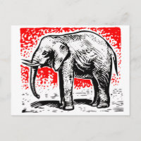 Elephant Woodcut