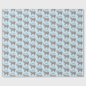 Elephant Wrapping Paper Blassblau Geschenkpapier (Flach)