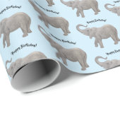 Elephant Wrapping Paper Blassblau Geschenkpapier (Rolleneckpunkt)