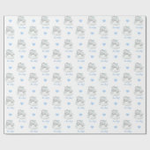Elephant Wrapping Paper (Blue Personalisiert Cloud Geschenkpapier (Flach)