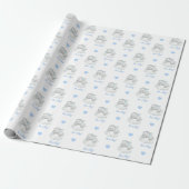 Elephant Wrapping Paper (Blue Personalisiert Cloud Geschenkpapier (Ungerollt)