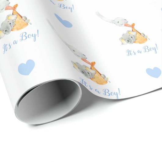 Elephant Wrapping Paper (Blue Personalisierte) Sto Geschenkpapier (Rolleneckpunkt)