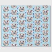 Elephant Wrapping Paper Pink & White Stripe  Geschenkpapier (Flach)