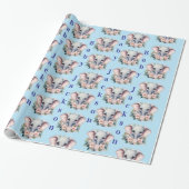 Elephant Wrapping Paper Pink & White Stripe  Geschenkpapier (Ungerollt)