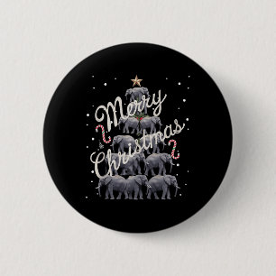 Elephant Xmas Tree Elephant Weihnachtsbaum Heirate Button