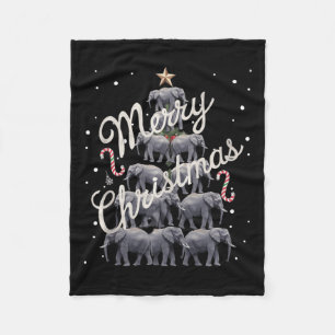 Elephant Xmas Tree Elephant Weihnachtsbaum Heirate Fleecedecke